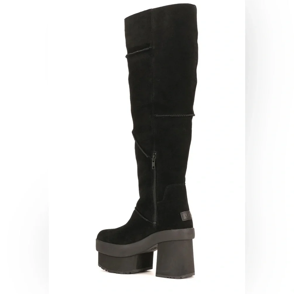UGG New Heights Platform Xtra Over-the-Knee Black Boots